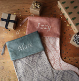 Blue Pattern Christmas Stocking