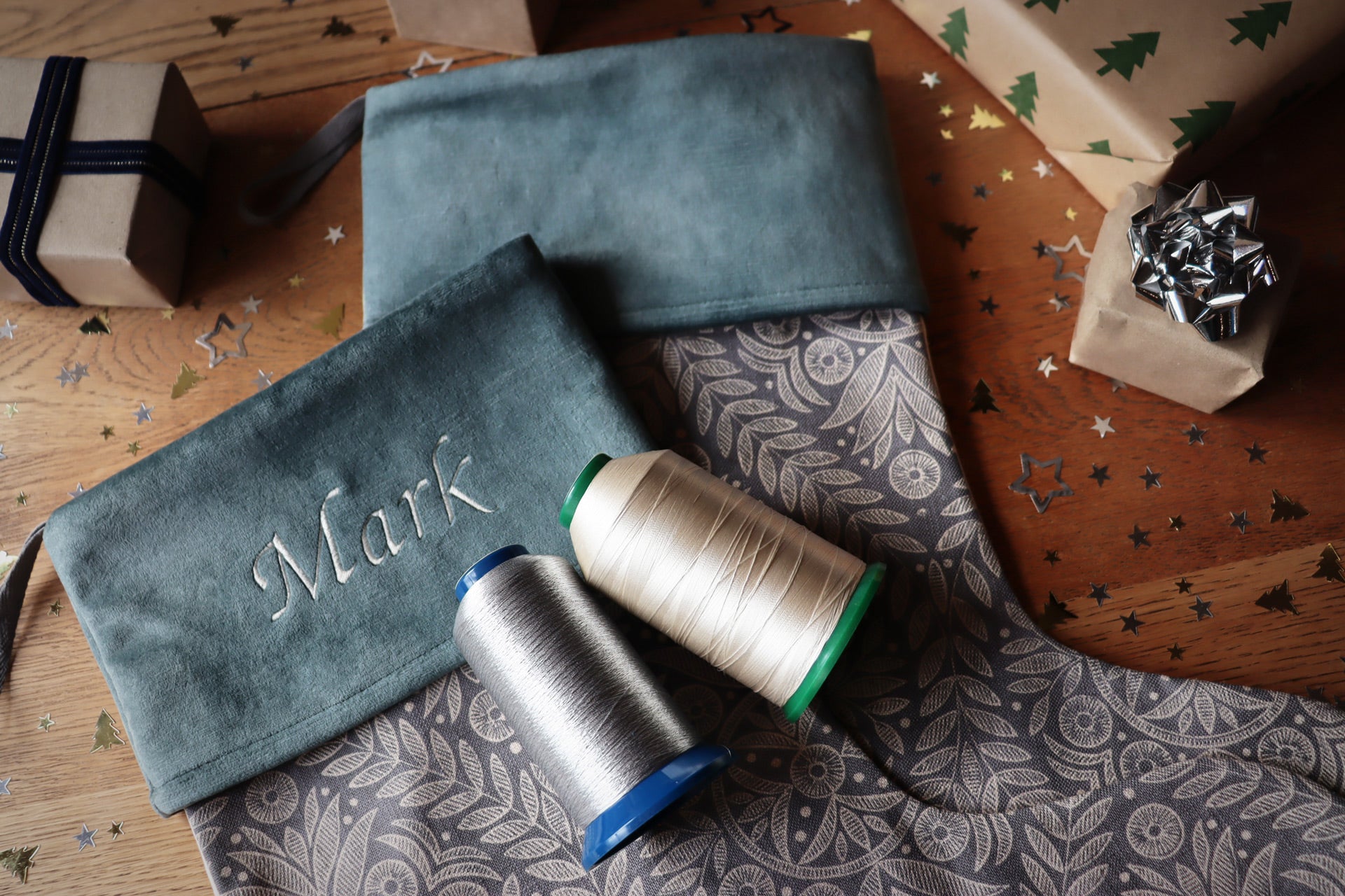 Blue Pattern Christmas Stocking