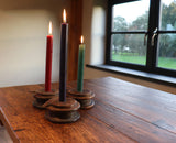 Antique Indian Bobbin Candle Holder