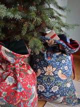 Indigo William Morris Strawberry Thief Christmas Sack
