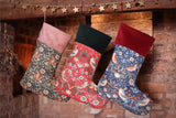 Indigo William Morris Strawberry Thief Christmas Stocking