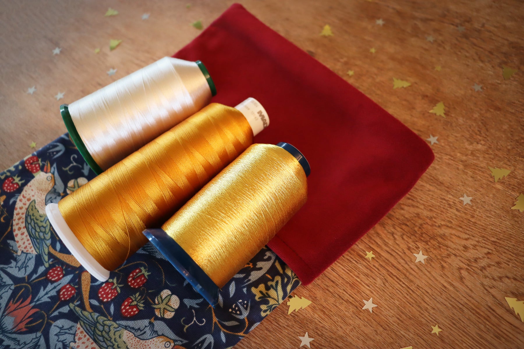 Indigo William Morris Strawberry Thief Christmas Stocking