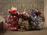 Indigo William Morris Strawberry Thief Christmas Sack