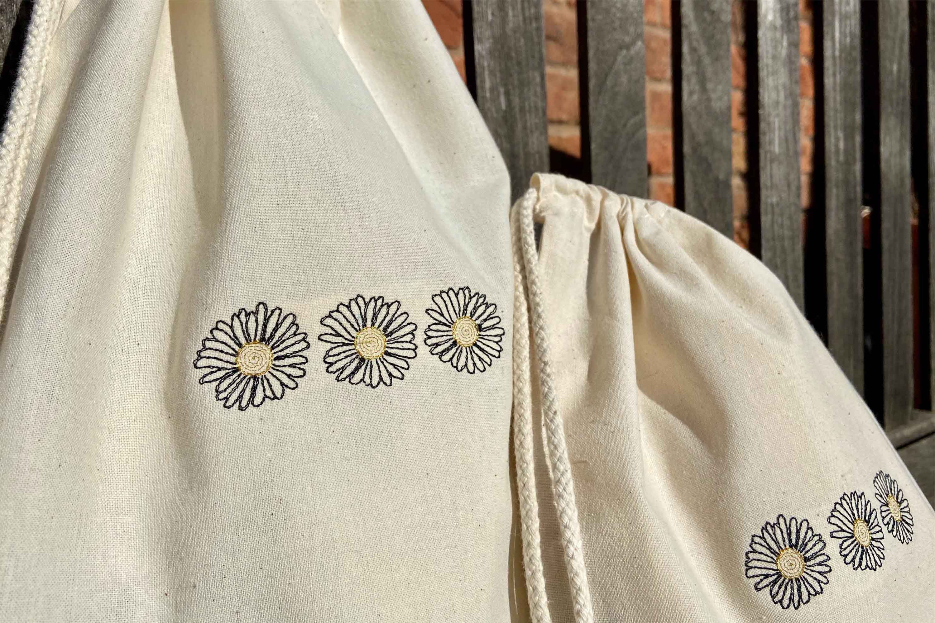 Daisy Drawstring Bag