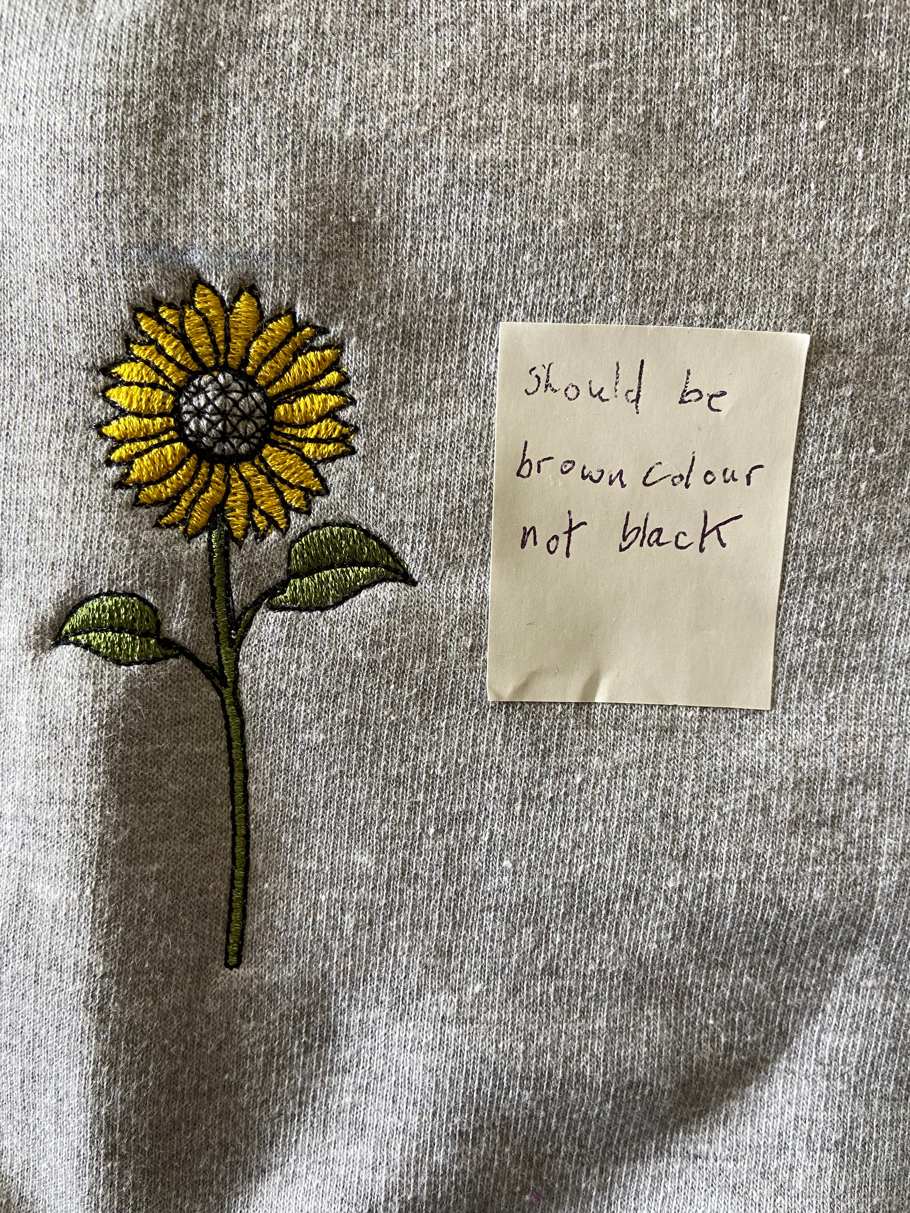 Sunflower Sweatshirt MEDIUM (Black not brown stitching)