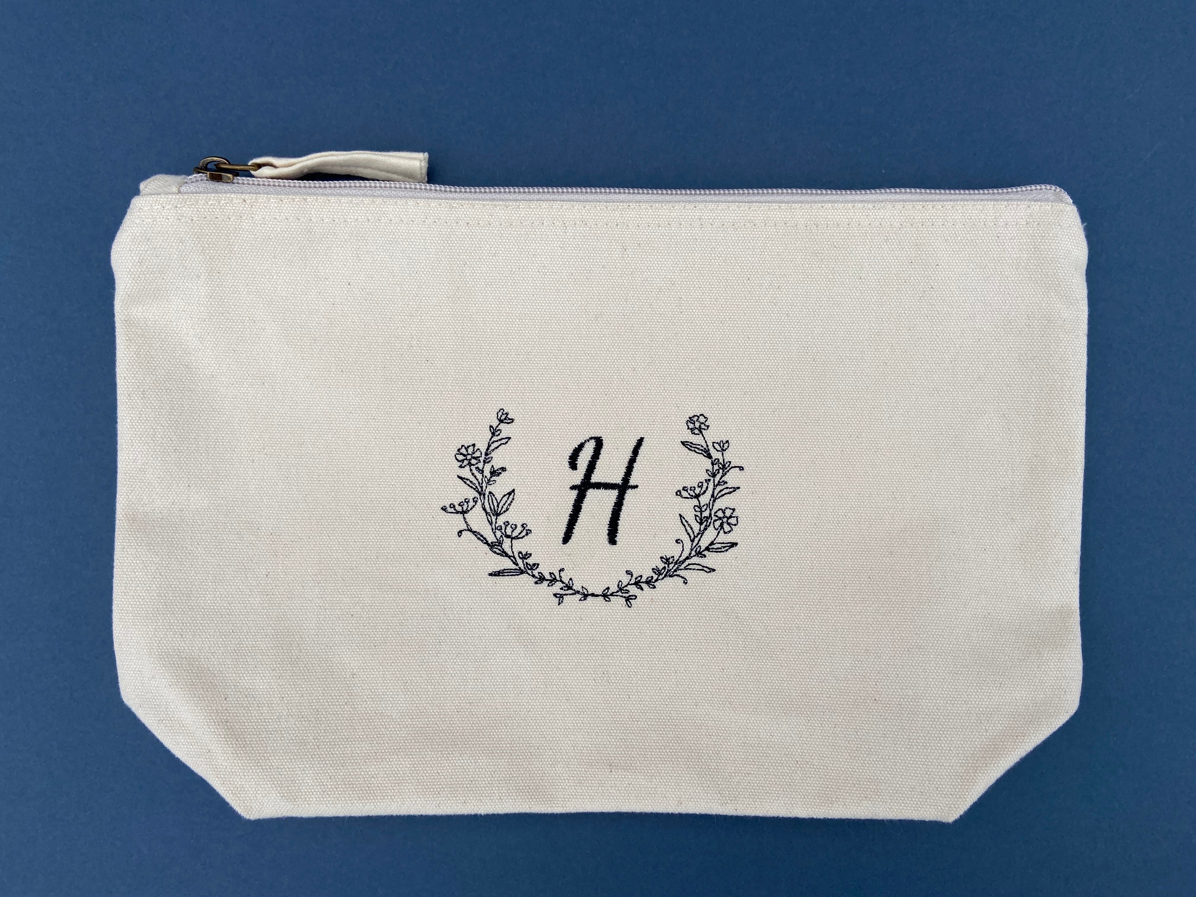 Letter Wreath Makeup Bag