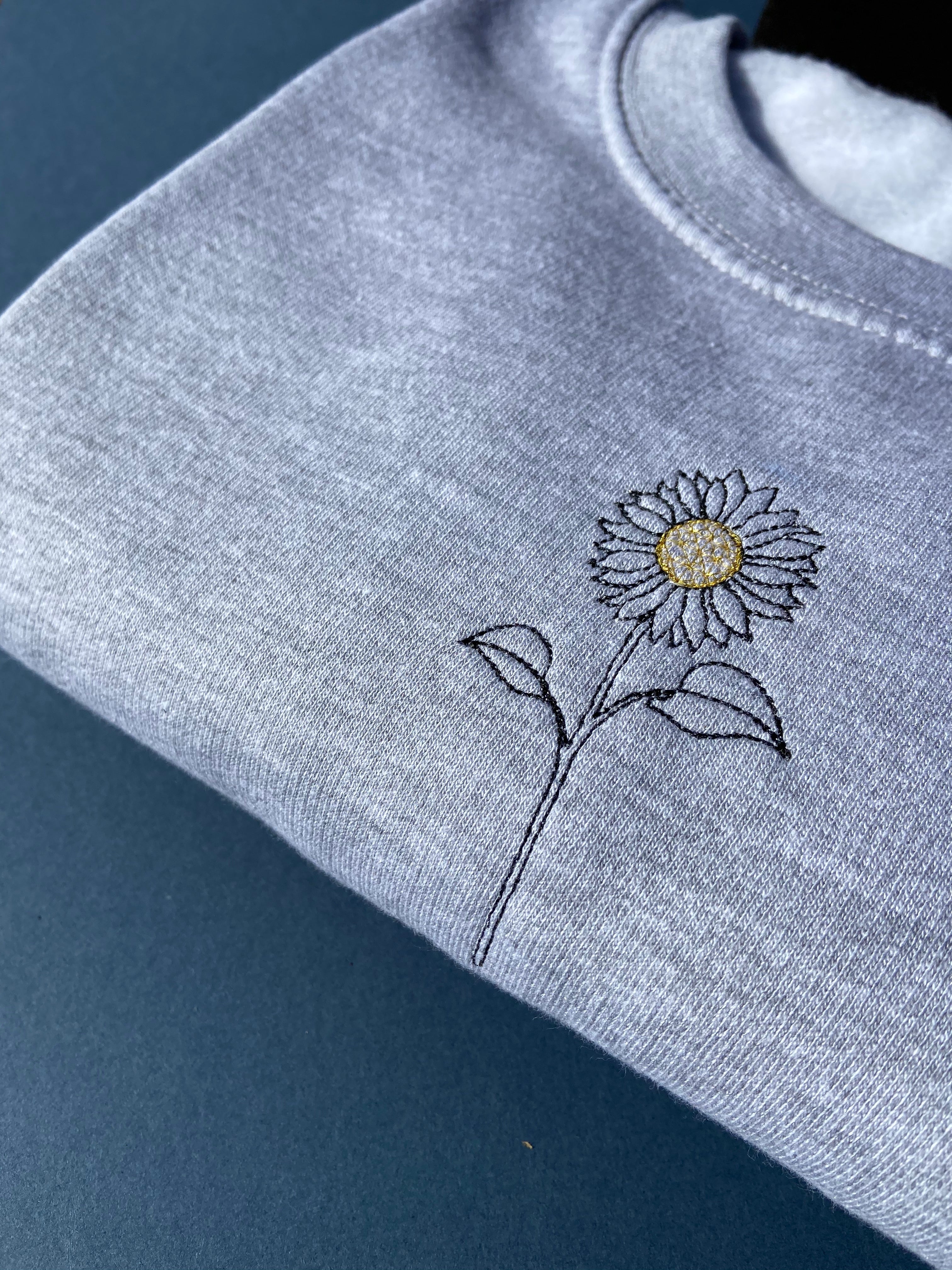 Line Drawing Sunflower Sweatshirt