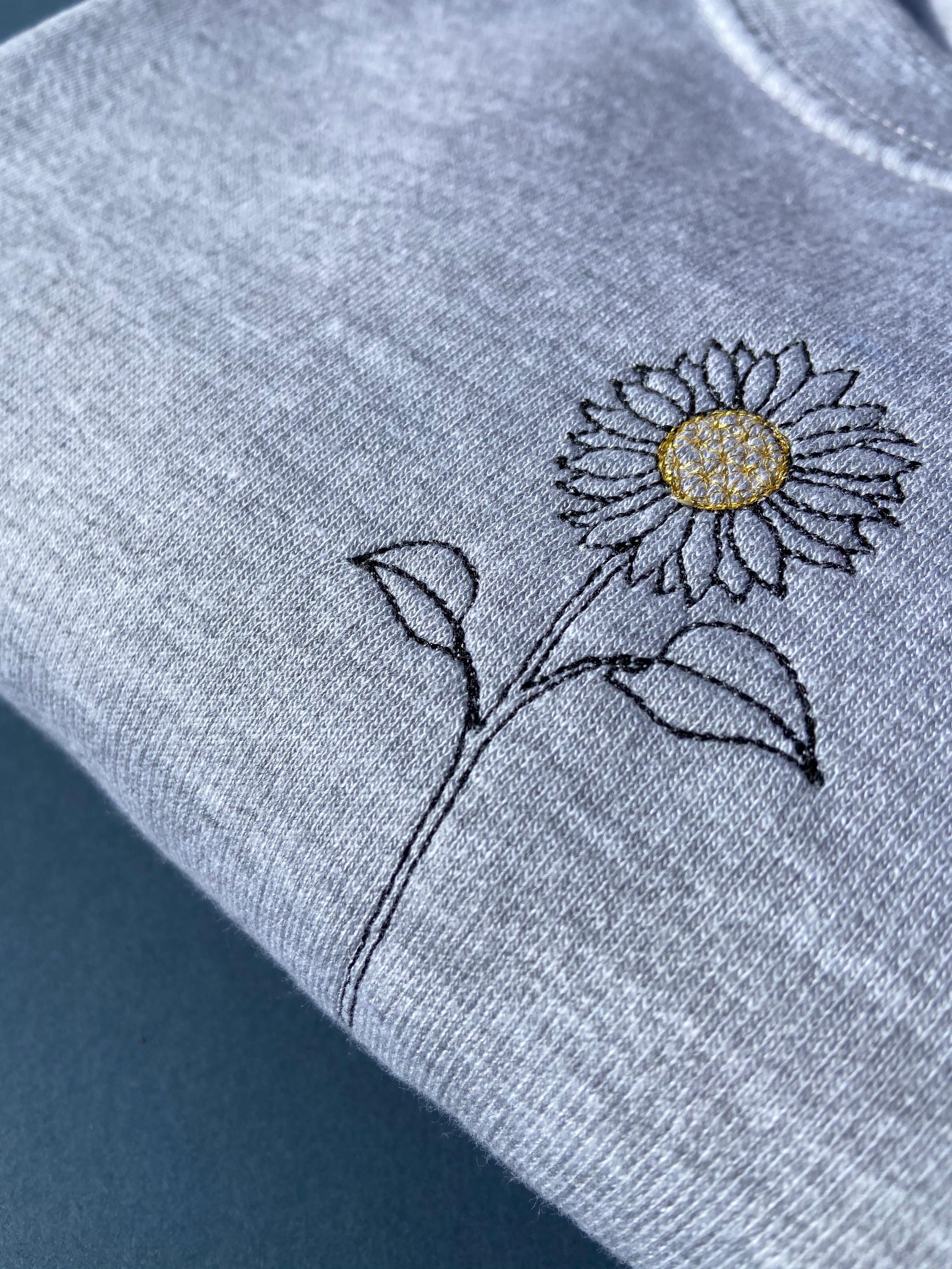 Line Drawing Sunflower Sweatshirt