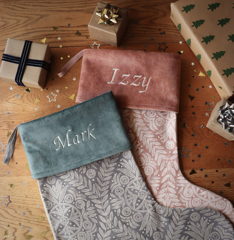Blue Pattern Christmas Stocking