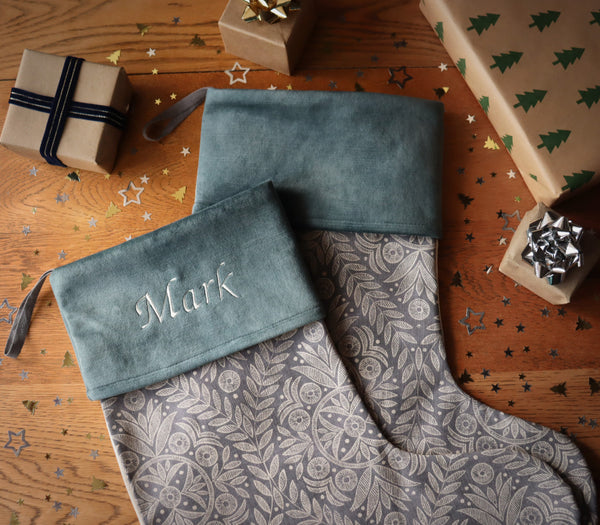 Blue Pattern Christmas Stocking