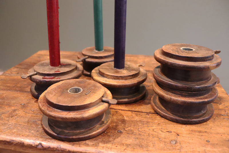 Antique Indian Bobbin Candle Holder