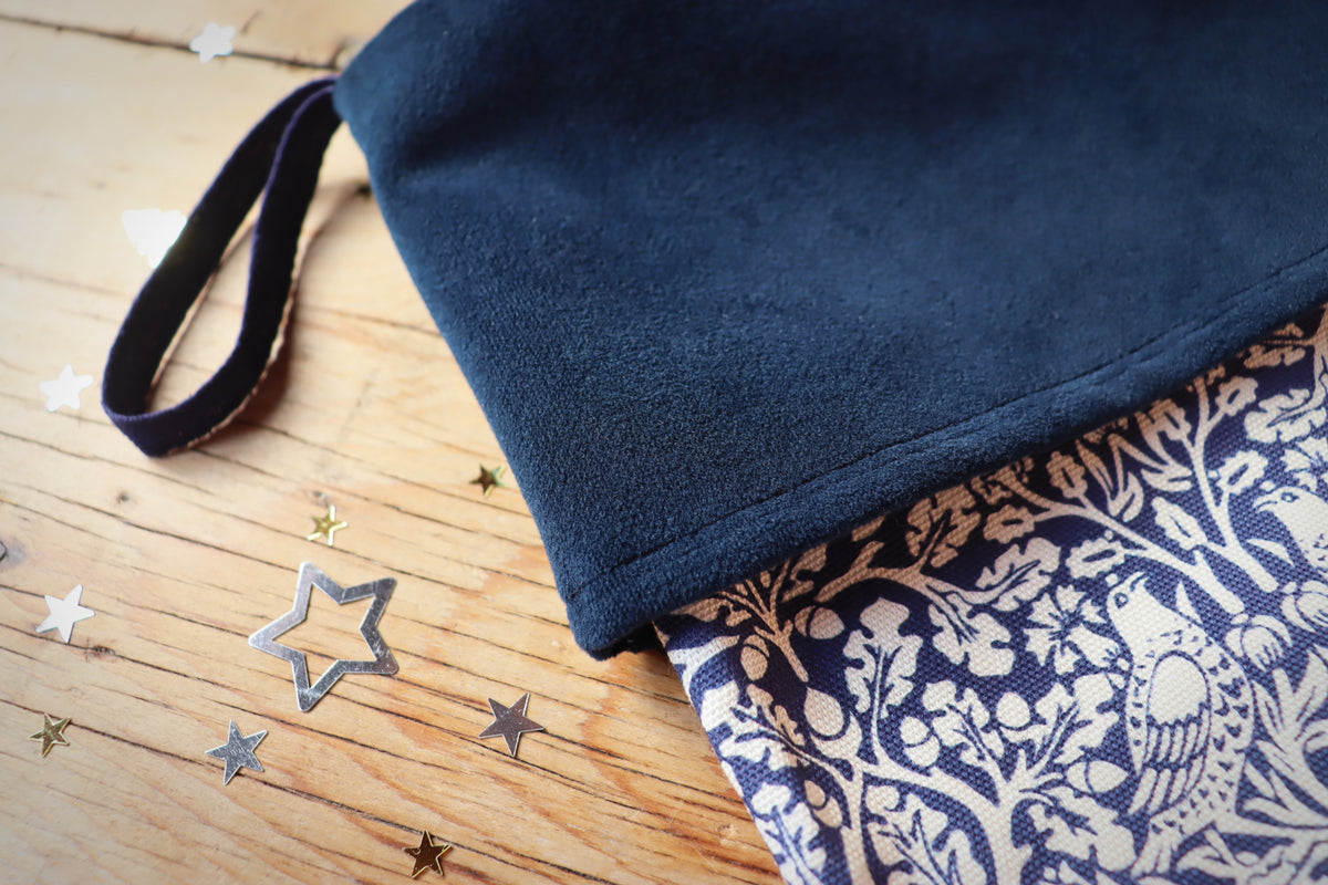 Blue Rabbit William Morris Christmas Stocking