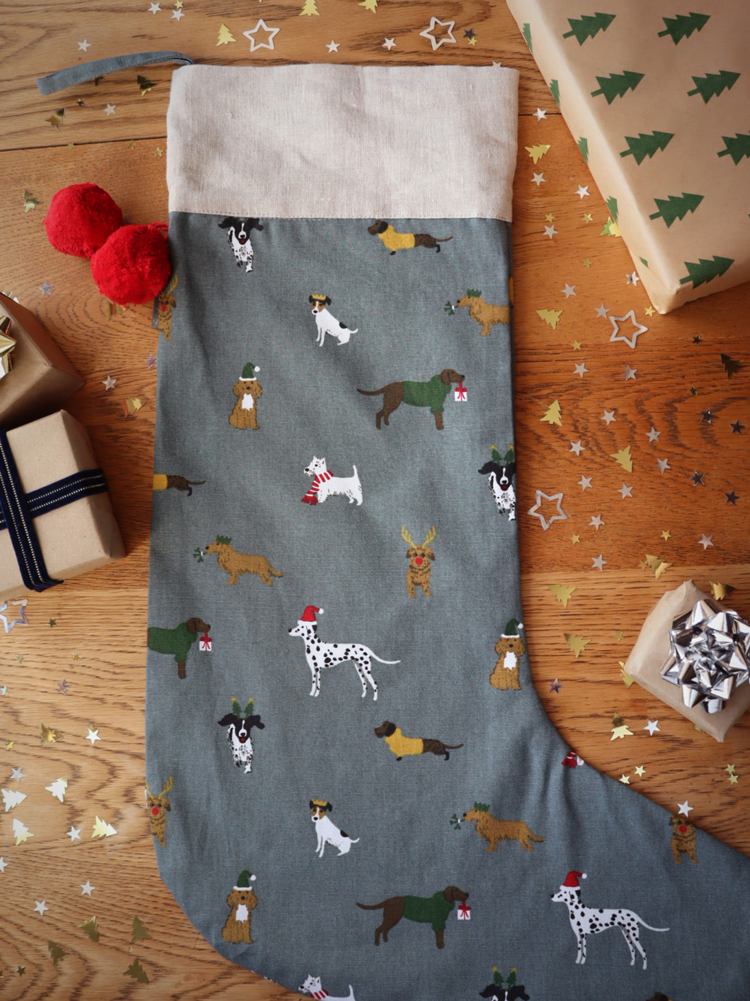 Dog Pattern Christmas Stocking