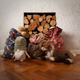 Red William Morris Strawberry Thief Christmas Sack