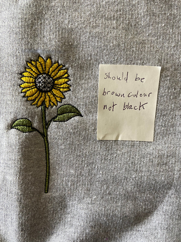 Sunflower Sweatshirt MEDIUM (Black not brown stitching)