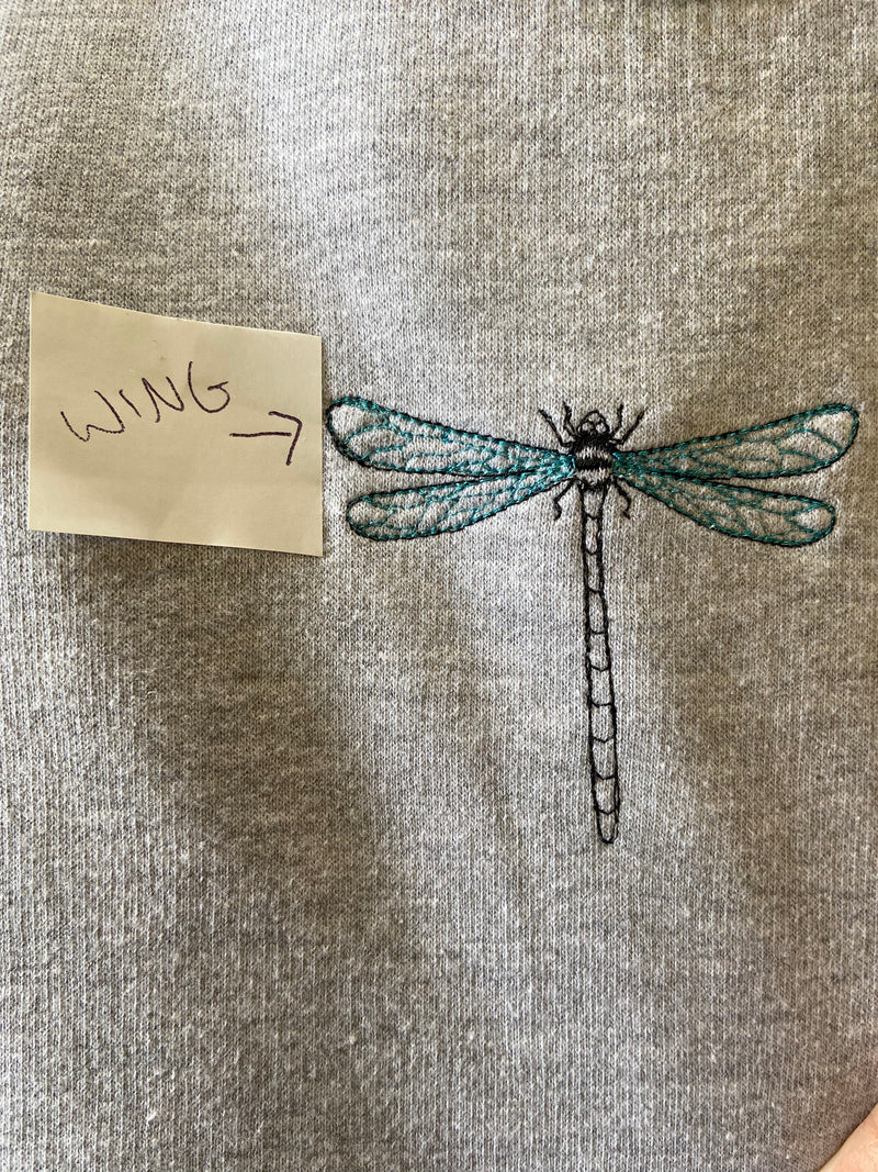 Dragonfly Sweatshirt MEDIUM (Wing Faulty)