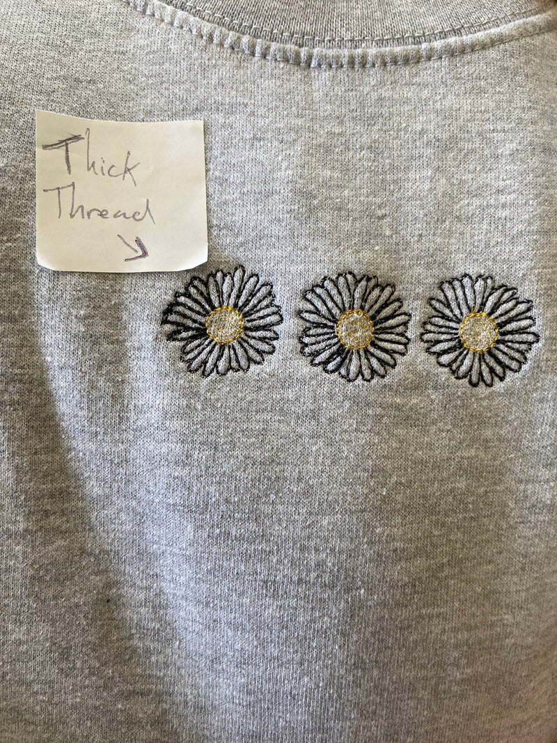 Daisy Sweatshirt SMALL (Thick Stitches)