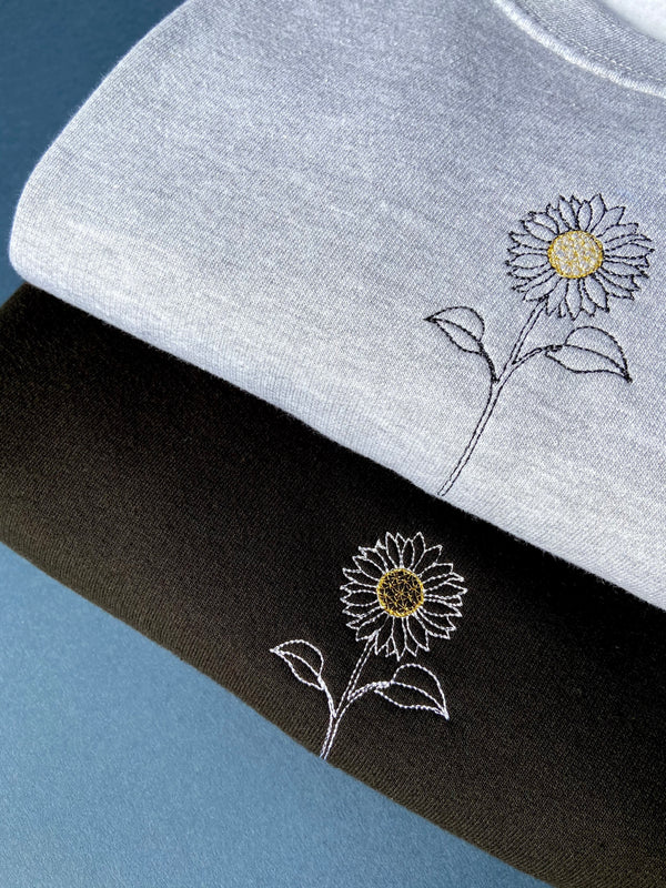 Line Drawing Sunflower Hoodie