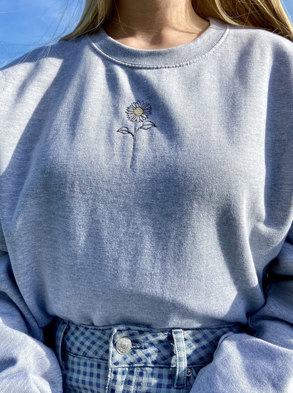 Line Drawing Sunflower Sweatshirt