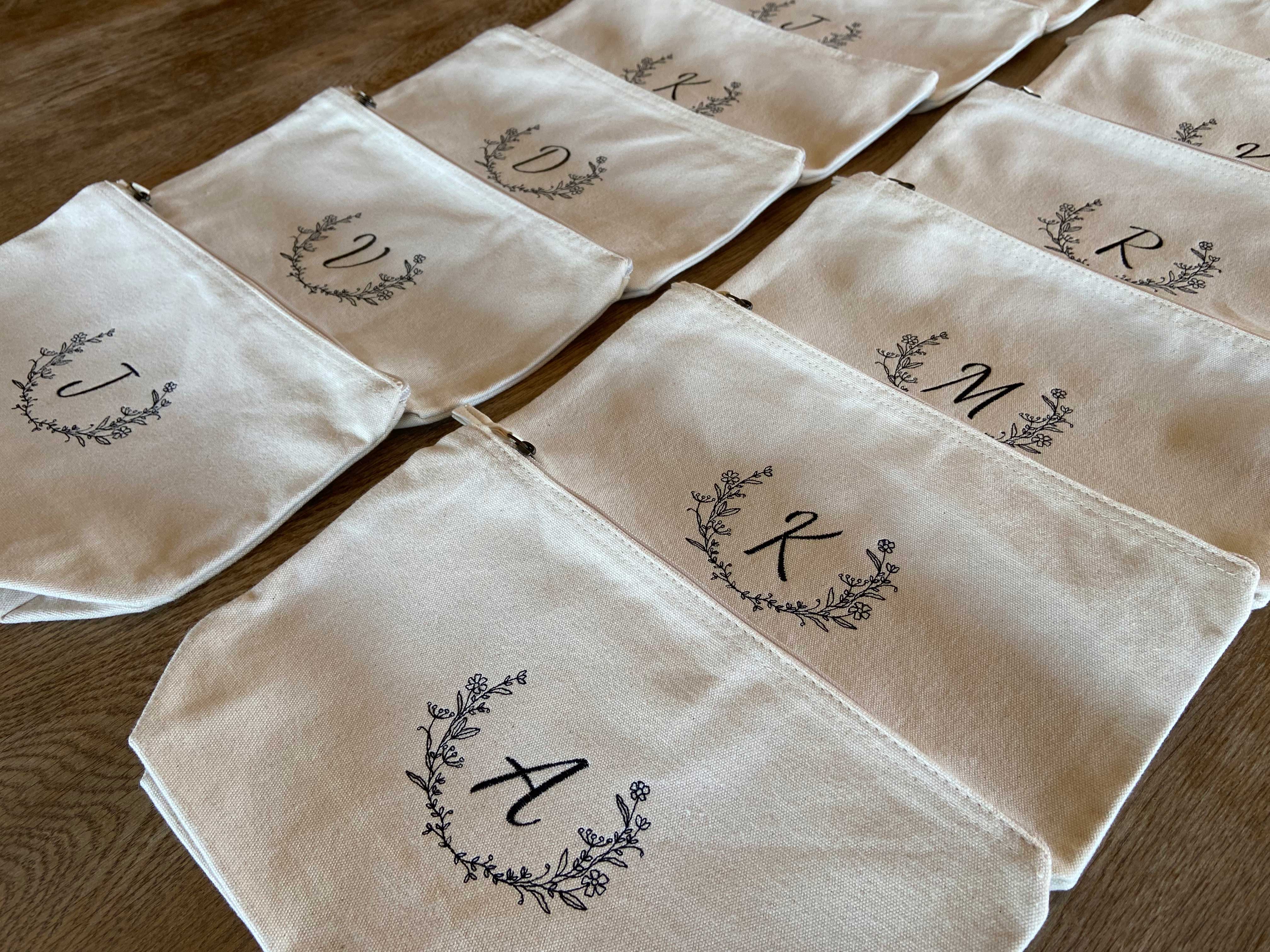 Letter Wreath Makeup Bag